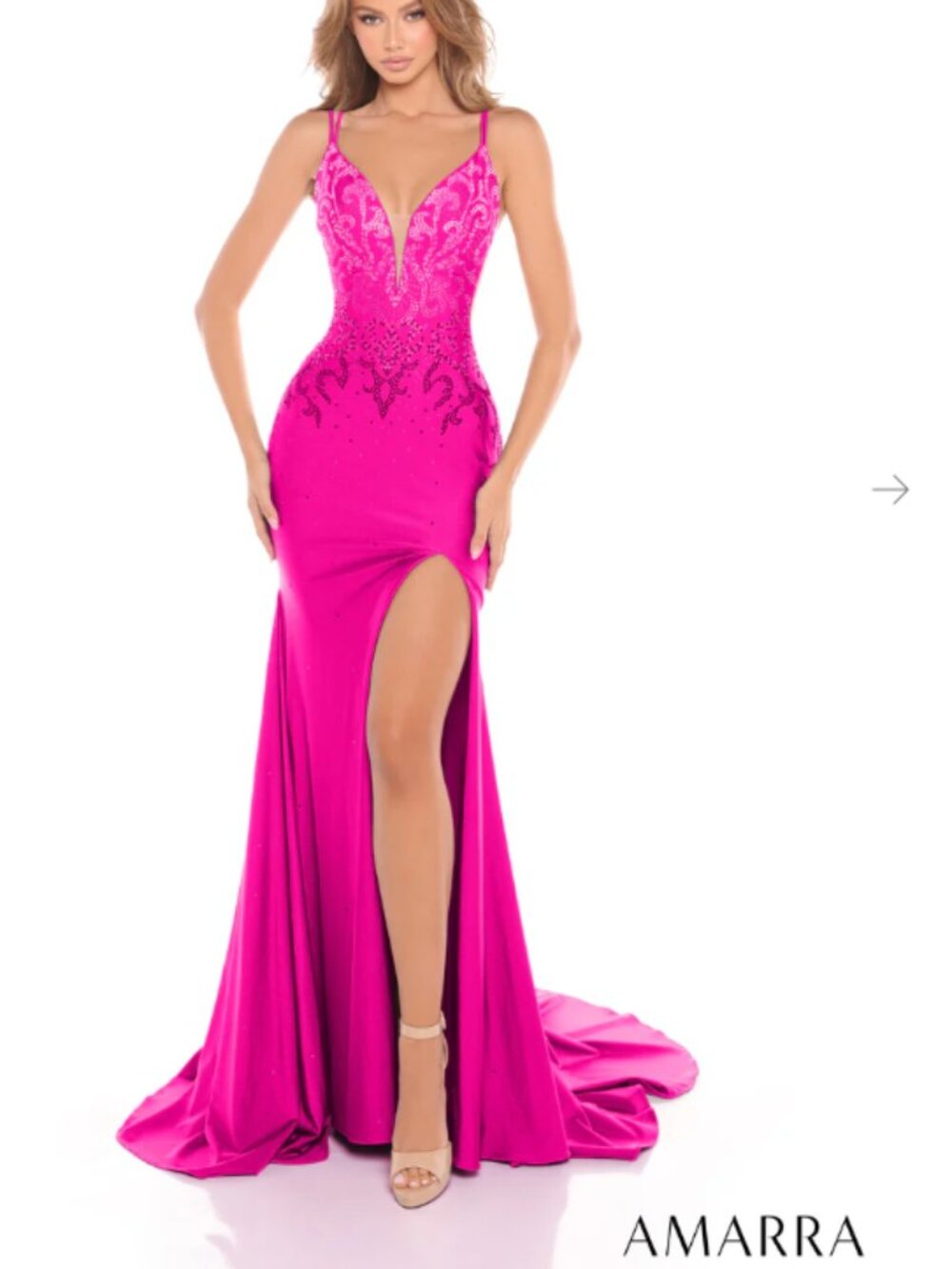 Hot Pink Prom Dress - Amarra  Size 4